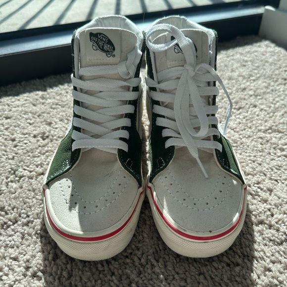 Women’s Vans Hi top Green & Cream Suede size 5.5 - Picture 2 of 5